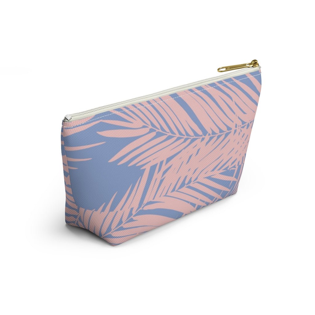 Palm Tree Leaves Accessory Pouch w T-bottom - Puffin Lime