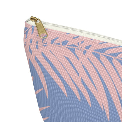 Palm Tree Leaves Accessory Pouch w T-bottom - Puffin Lime
