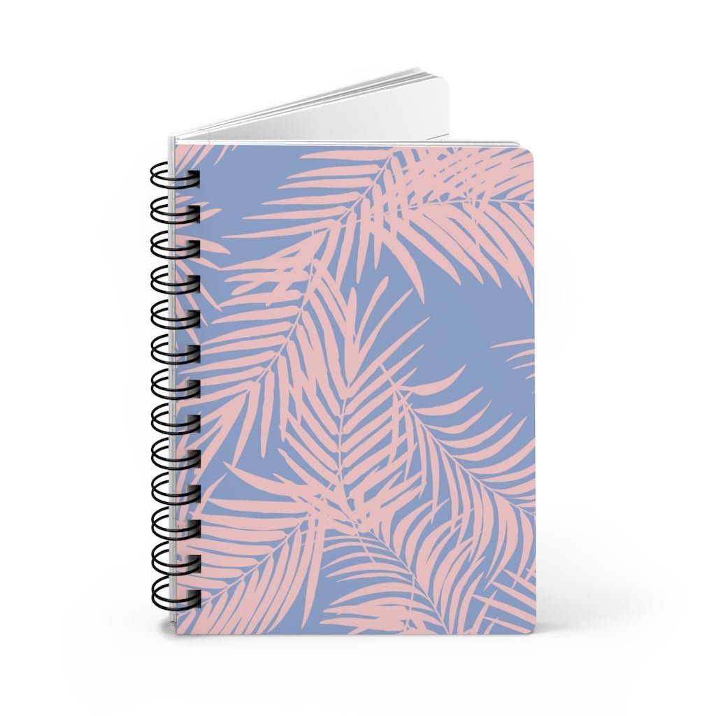 Palm Tree Leaves Spiral Bound Journal - Puffin Lime