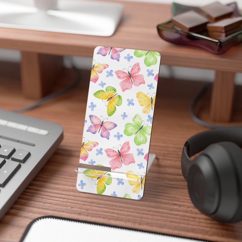 Pastel Butterflies Mobile Display Stand for Smartphones - Puffin Lime