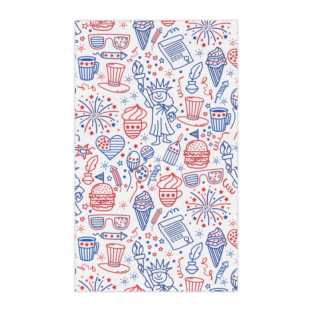 Patriotic America Kitchen Towel - Puffin Lime