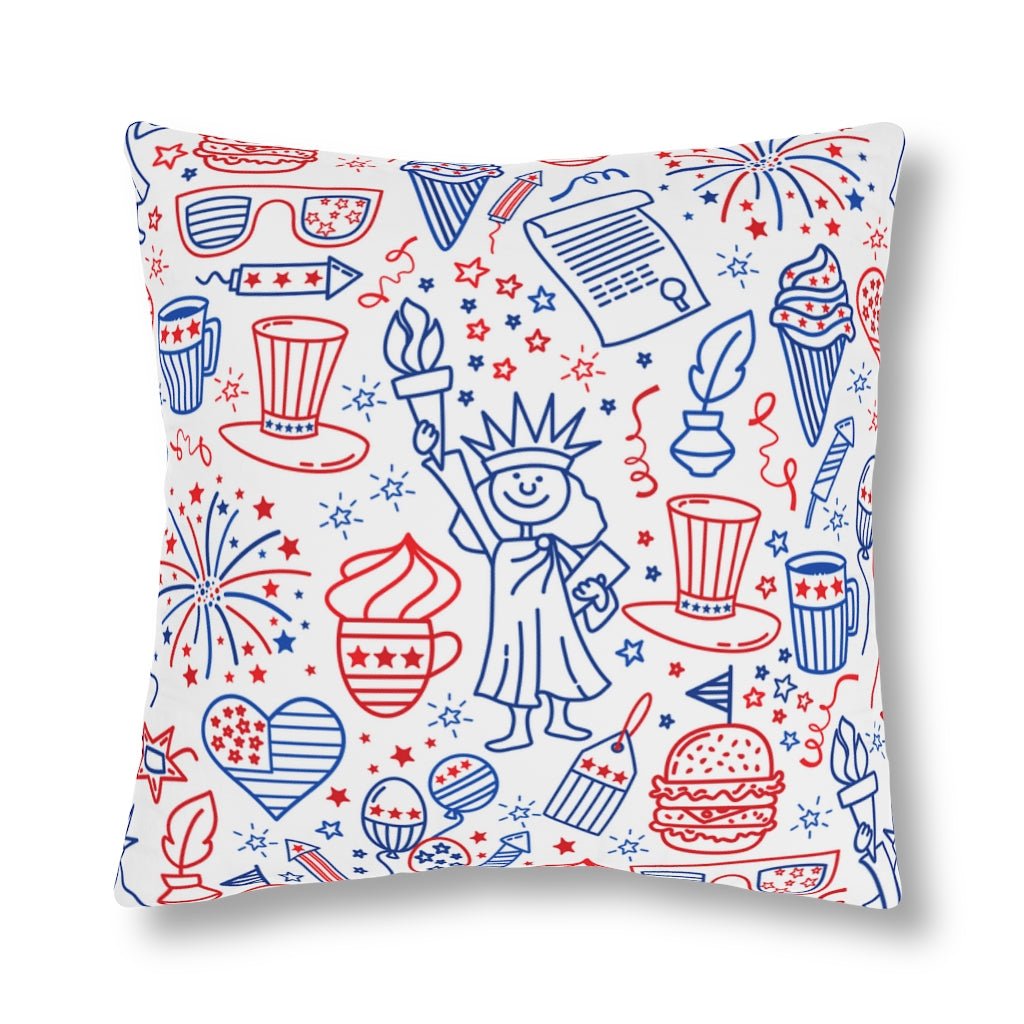 Patriotic America Outdoor Pillow - Puffin Lime