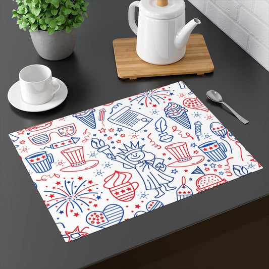 Patriotic America Placemat - Puffin Lime