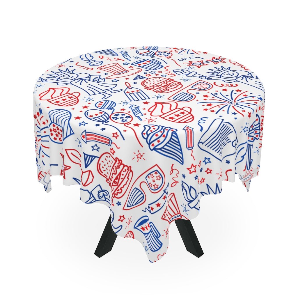 Patriotic America Tablecloth - Puffin Lime