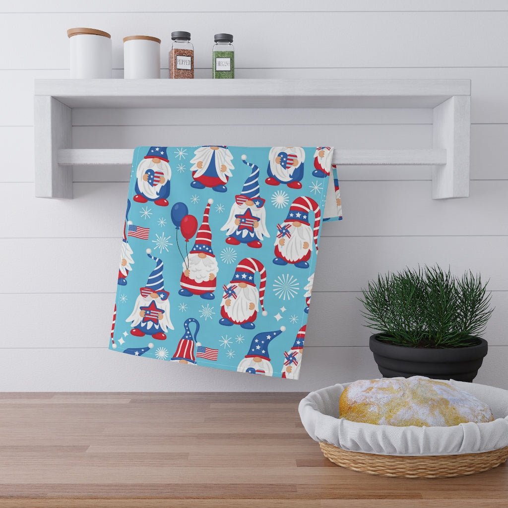 Patriotic Gnomes Kitchen Towel - Puffin Lime