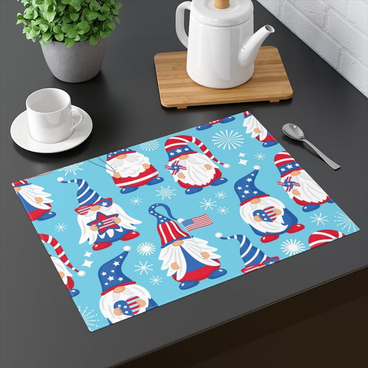 Patriotic Gnomes Placemat - Puffin Lime