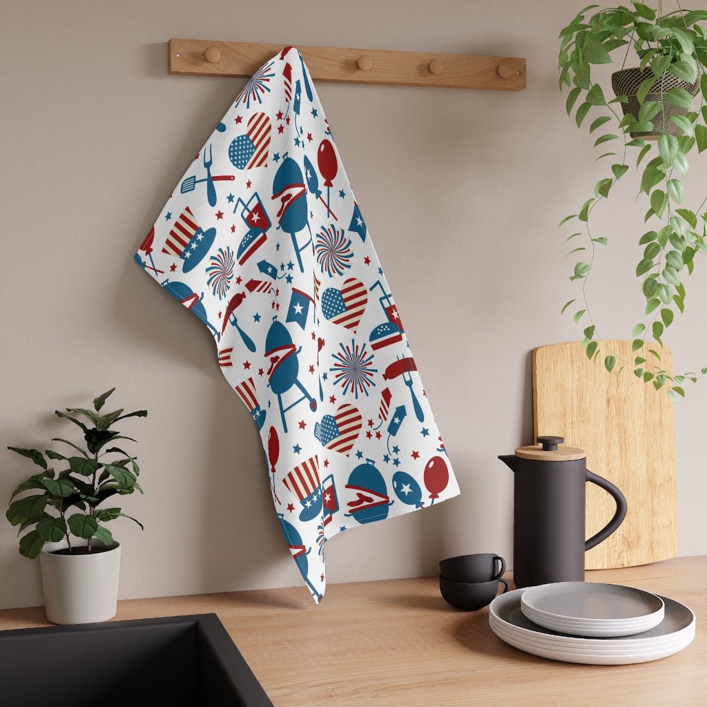 Patriotic Party Kitchen Towel - Puffin Lime