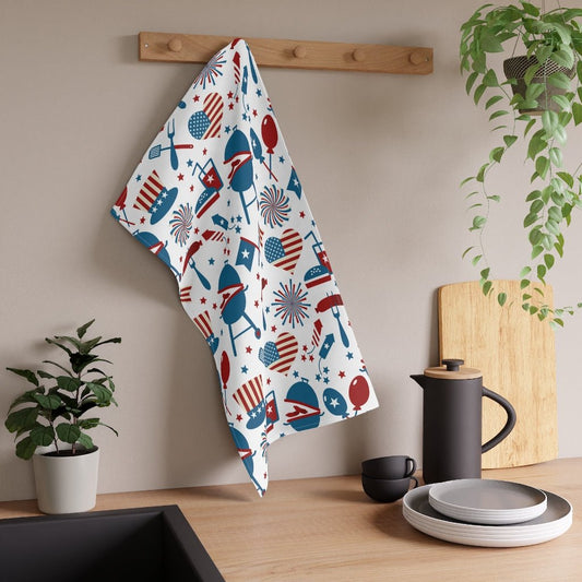 Patriotic Party Kitchen Towel - Puffin Lime
