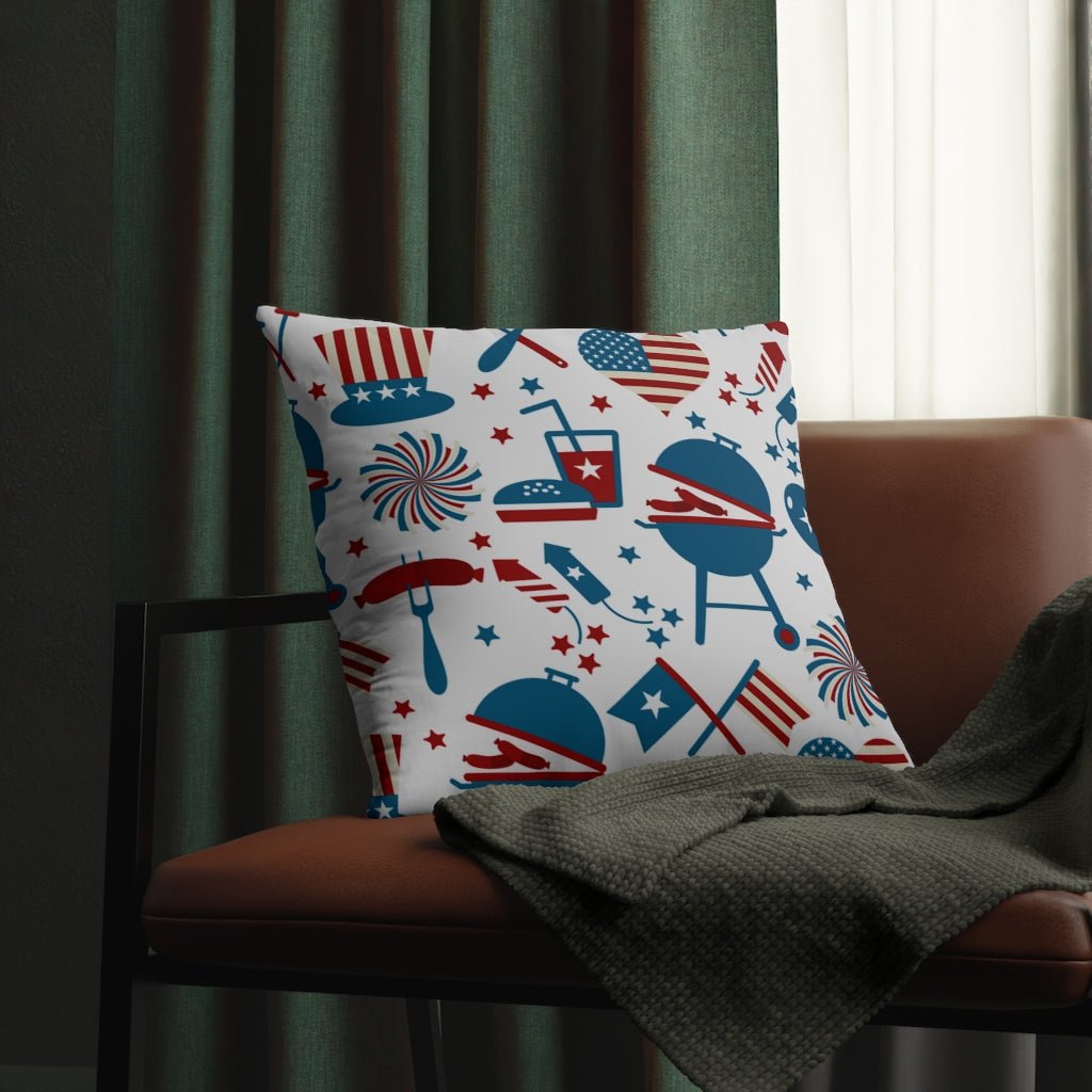 Patriotic Party Outdoor Pillow - Puffin Lime