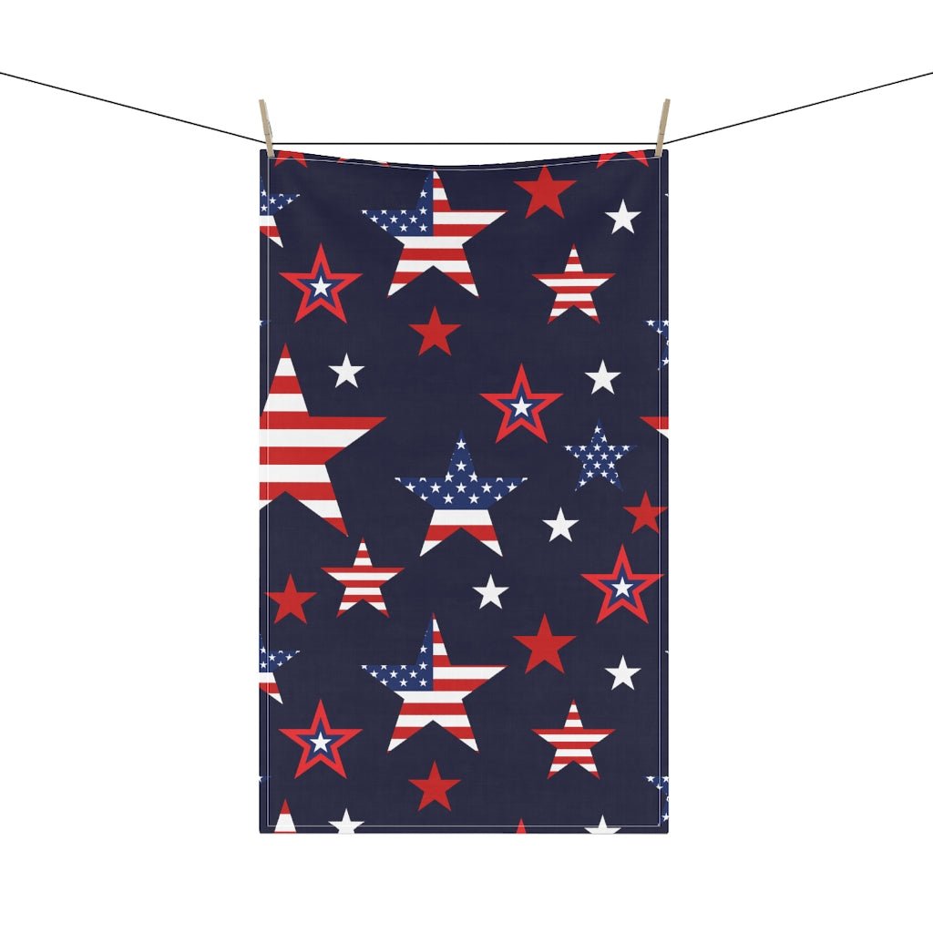 Patriotic Stars Kitchen Towel - Puffin Lime