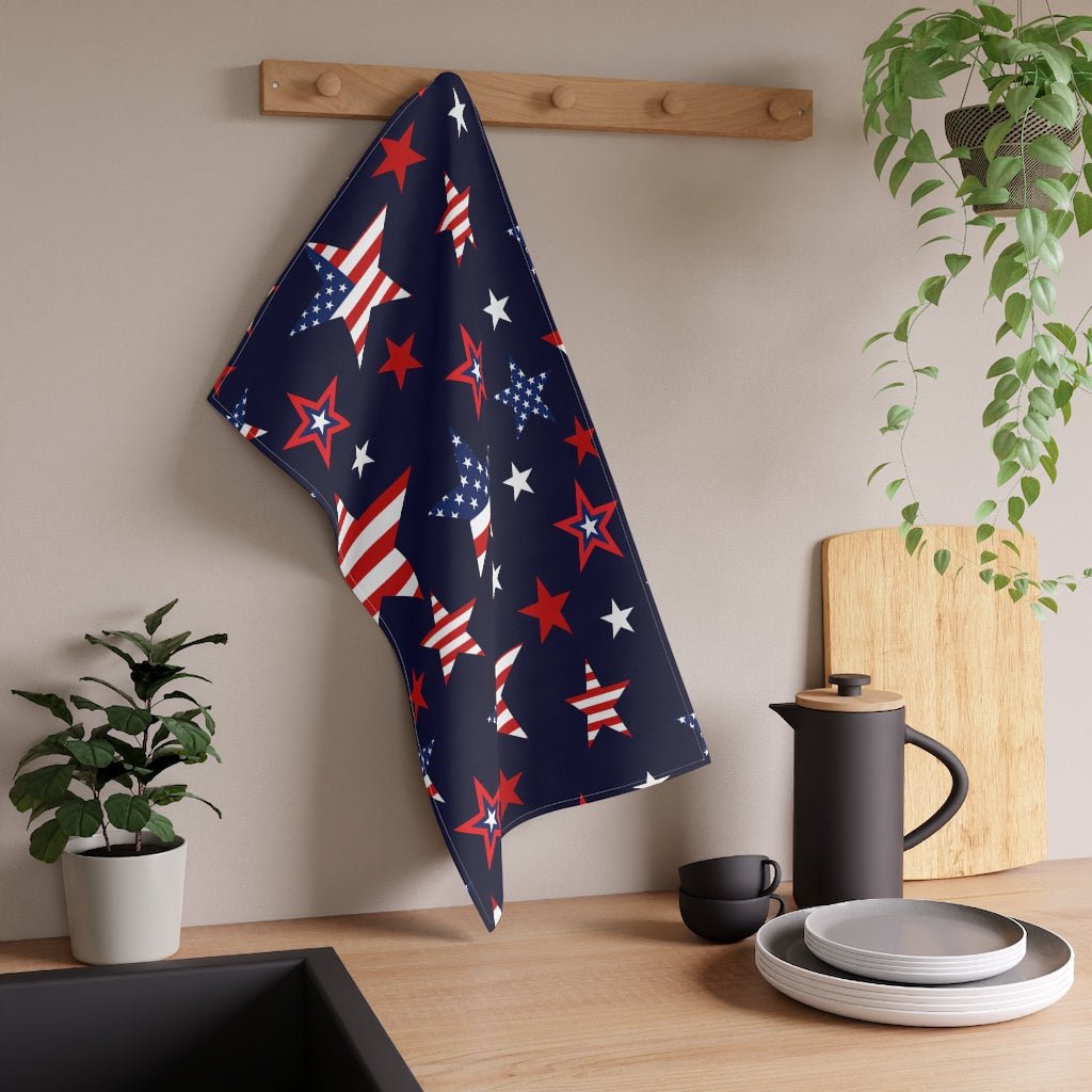 Patriotic Stars Kitchen Towel - Puffin Lime