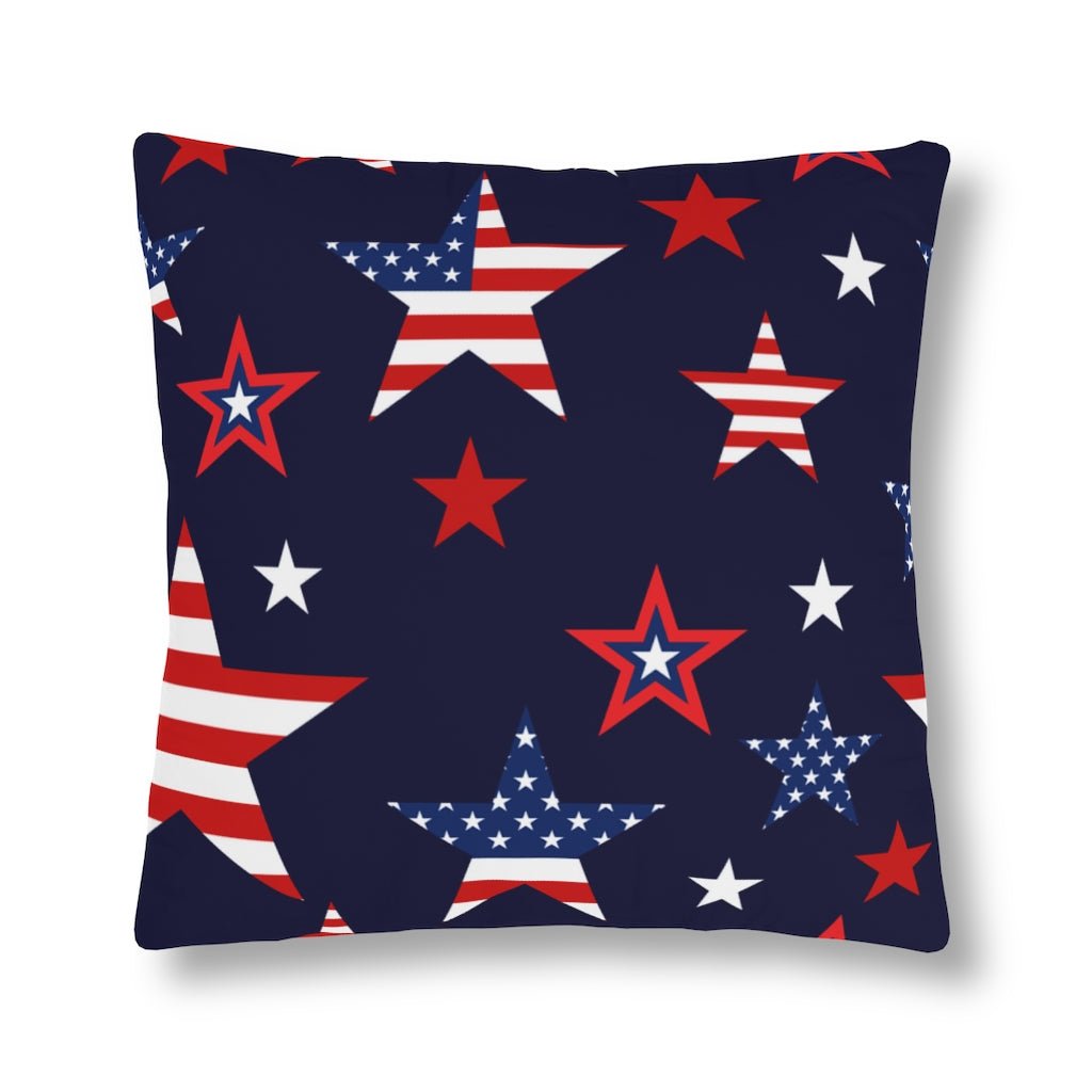 Patriotic Stars Outdoor Pillow - Puffin Lime