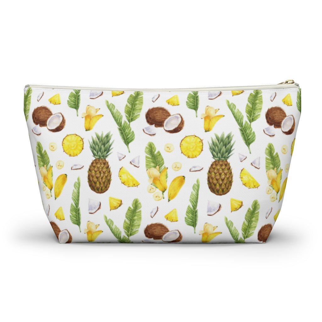 Pineapples and Coconuts Accessory Pouch w T-bottom - Puffin Lime