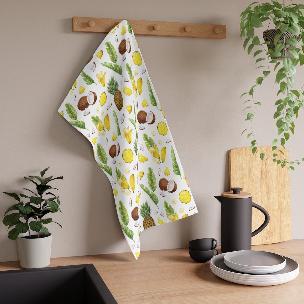Pineapples and Coconuts Kitchen Towel - Puffin Lime