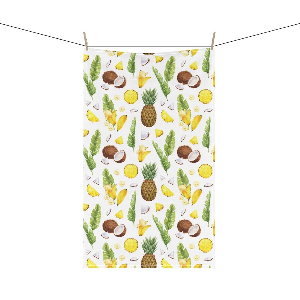 Pineapples and Coconuts Kitchen Towel - Puffin Lime