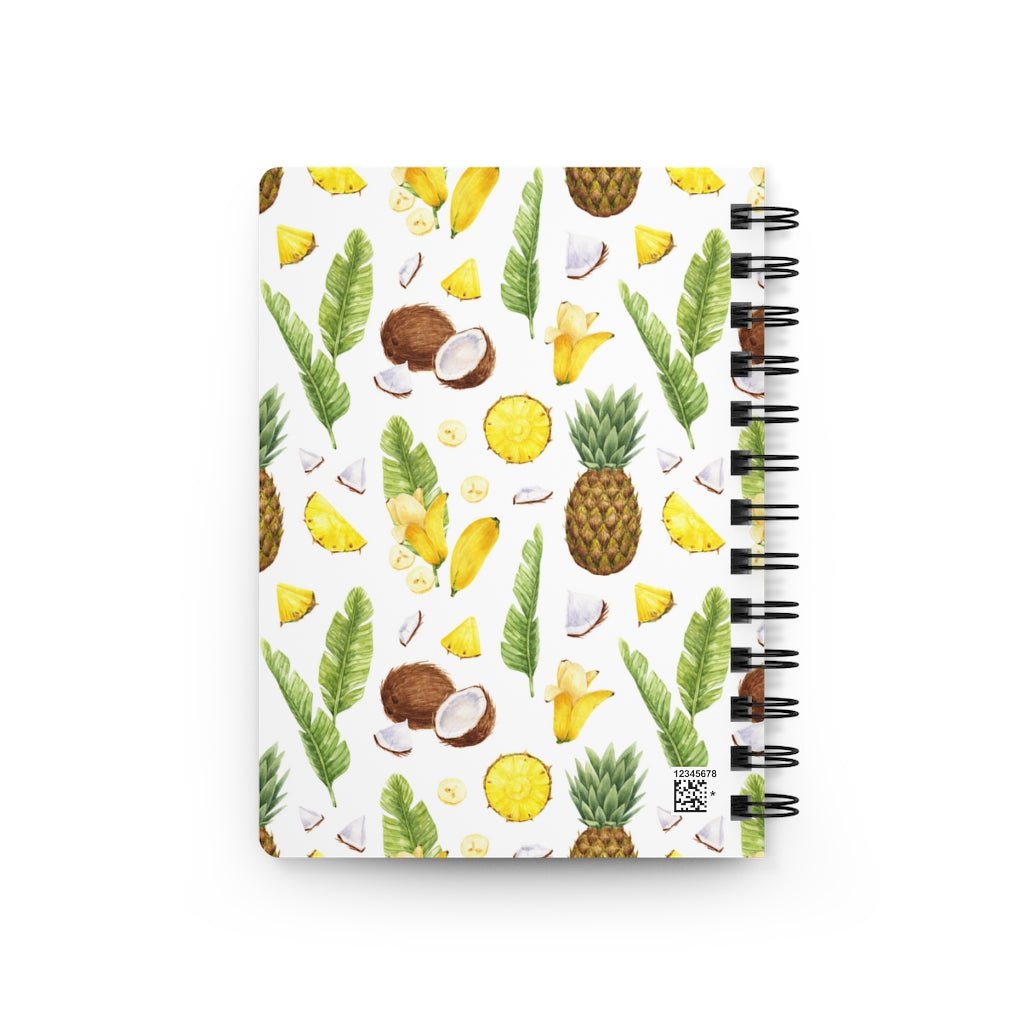 Pineapples and Coconuts Spiral Bound Journal - Puffin Lime