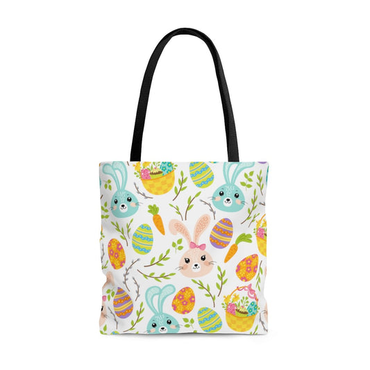 Pink and Blue Easter Bunnies Tote Bag - Puffin Lime