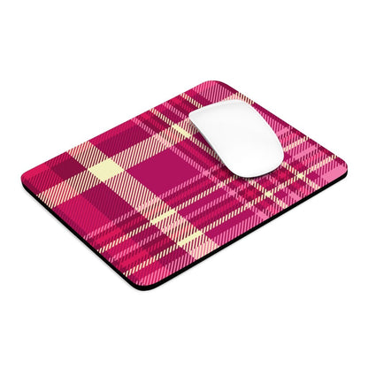 Pink and Purple Plaid Mouse Pad - Puffin Lime
