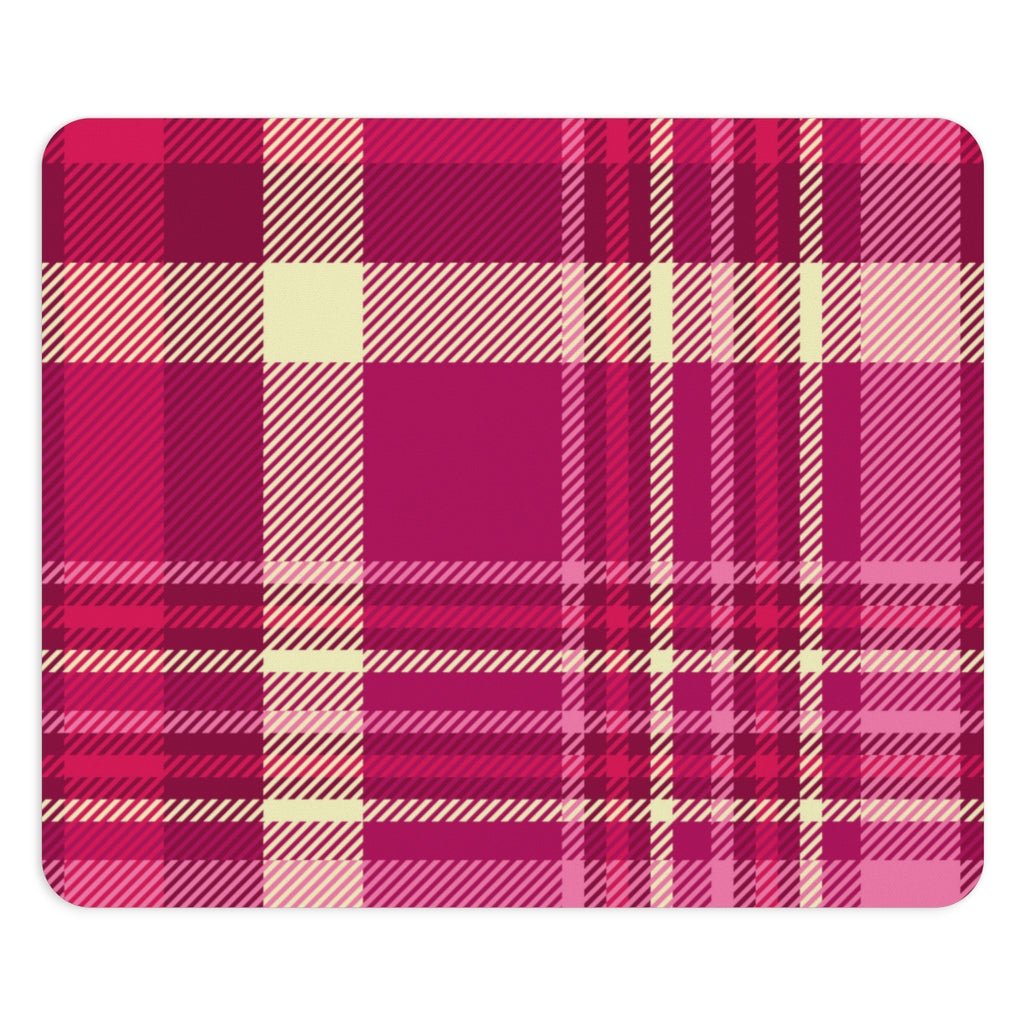 Pink and Purple Plaid Mouse Pad - Puffin Lime