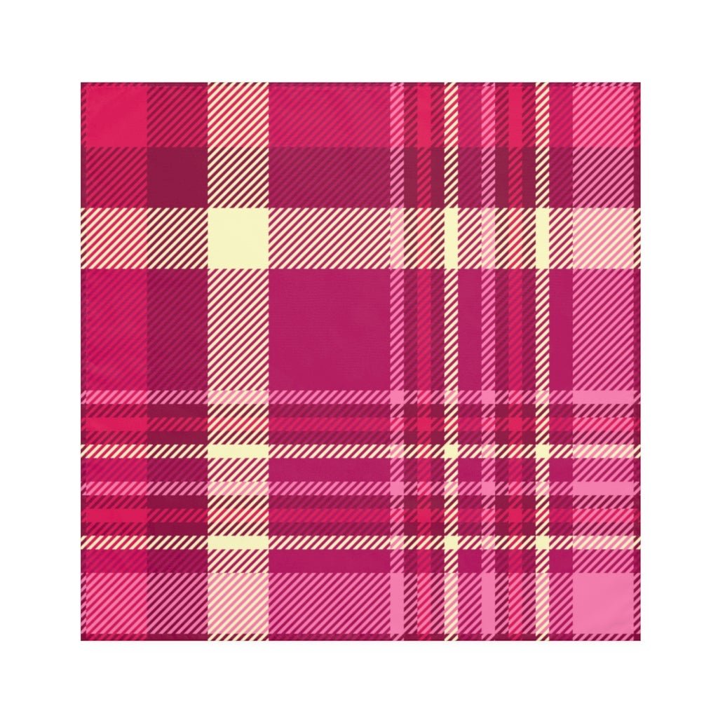 Pink and Purple Plaid Polyester Fabric Napkins Set of 4 - Puffin Lime
