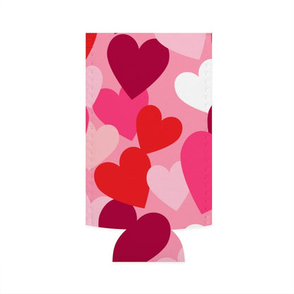 Pink and Red Hearts Slim Can Cooler - Puffin Lime