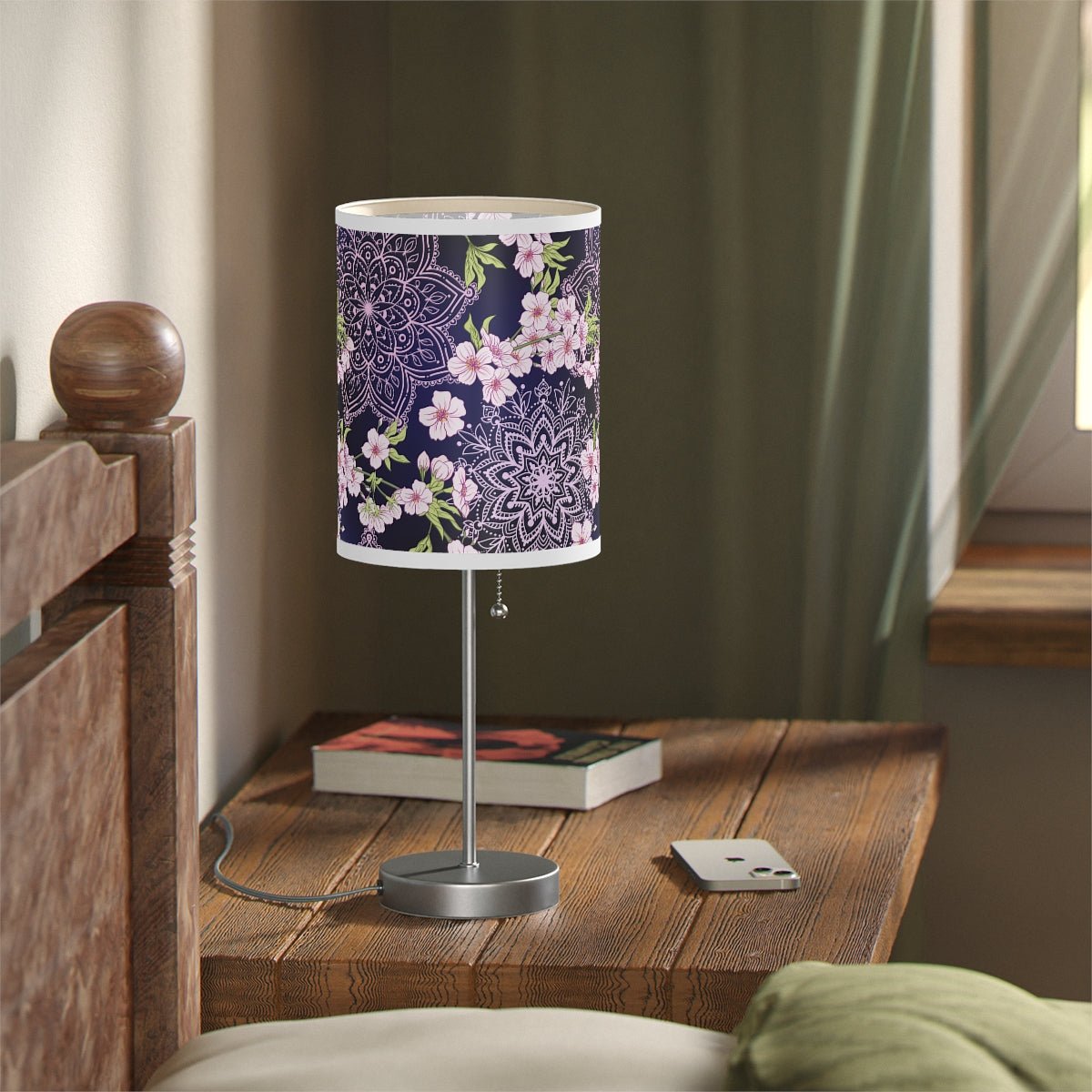 Pink Japanese Blossoms Table Lamp - Puffin Lime