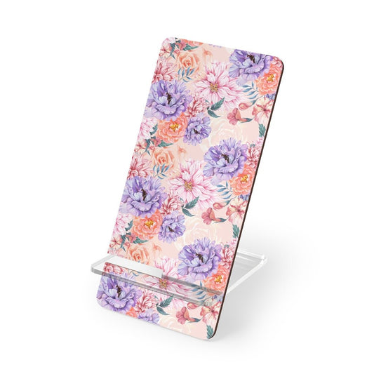 Pink Japanese Chrysanthemum Mobile Display Stand for Smartphones - Puffin Lime