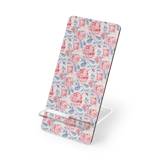 Pink Roses Mobile Display Stand for Smartphones - Puffin Lime