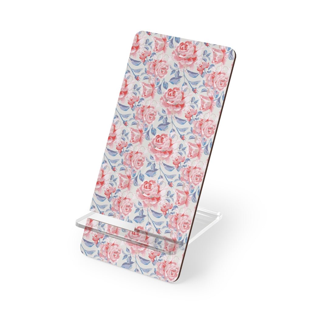 Pink Roses Mobile Display Stand for Smartphones - Puffin Lime