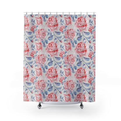 Pink Roses Shower Curtains - Puffin Lime
