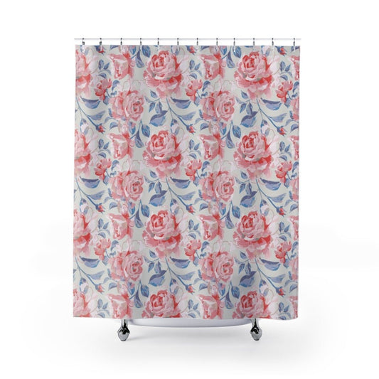 Pink Roses Shower Curtains - Puffin Lime
