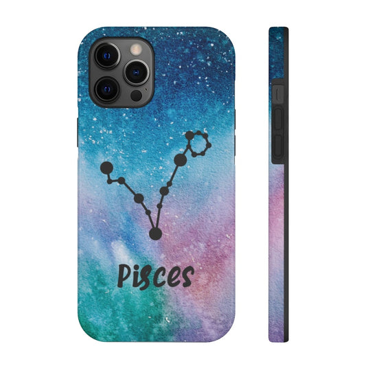Pisces Zodiac Blue Green Pink Galaxy Phone Case - Puffin Lime