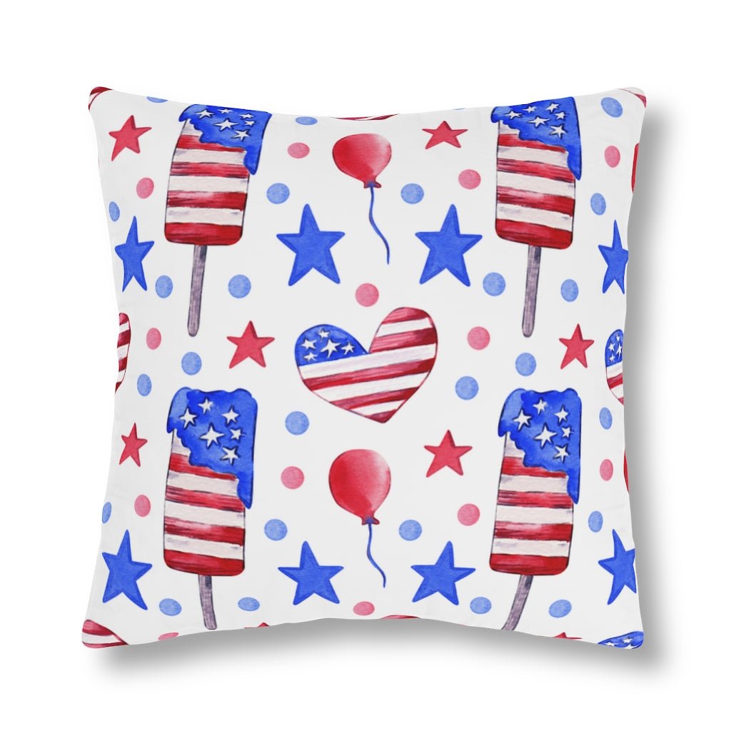 Popsicles and Hearts Outdoor Pillow - Puffin Lime