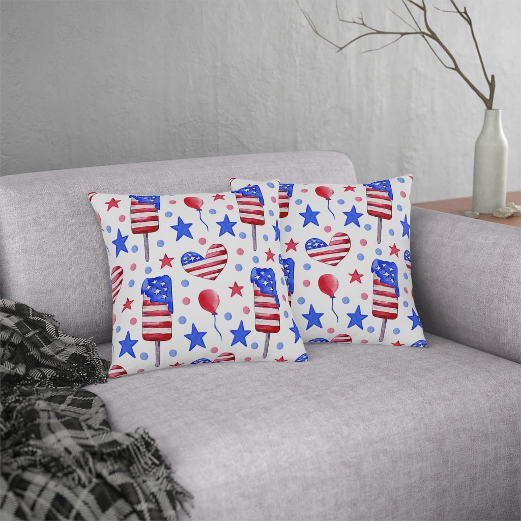 Popsicles and Hearts Outdoor Pillow - Puffin Lime