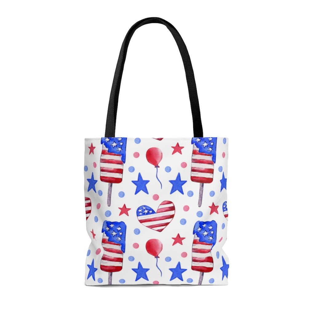 Popsicles and Hearts Tote Bag - Puffin Lime