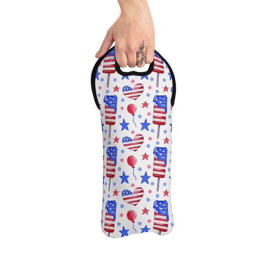 Popsicles and Hearts Wine Tote Bag - Puffin Lime