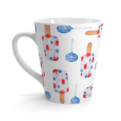 Red and Blue Popsicles Latte Mug - Puffin Lime