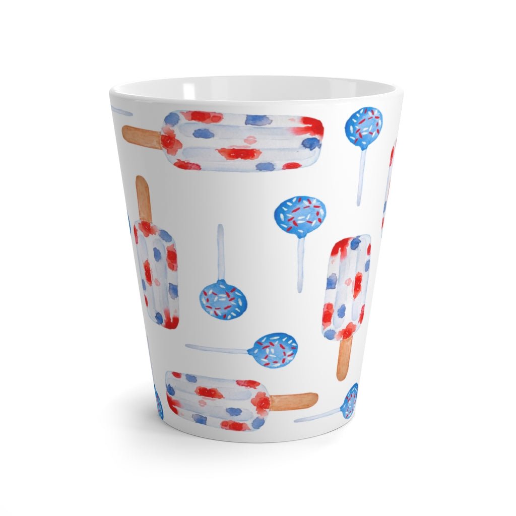 Red and Blue Popsicles Latte Mug - Puffin Lime