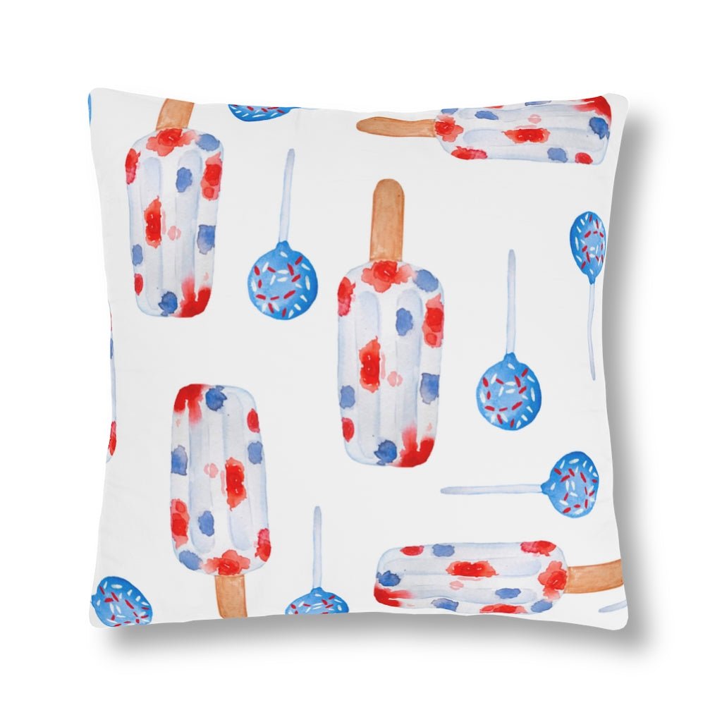 Red and Blue Popsicles Outdoor Pillow - Puffin Lime
