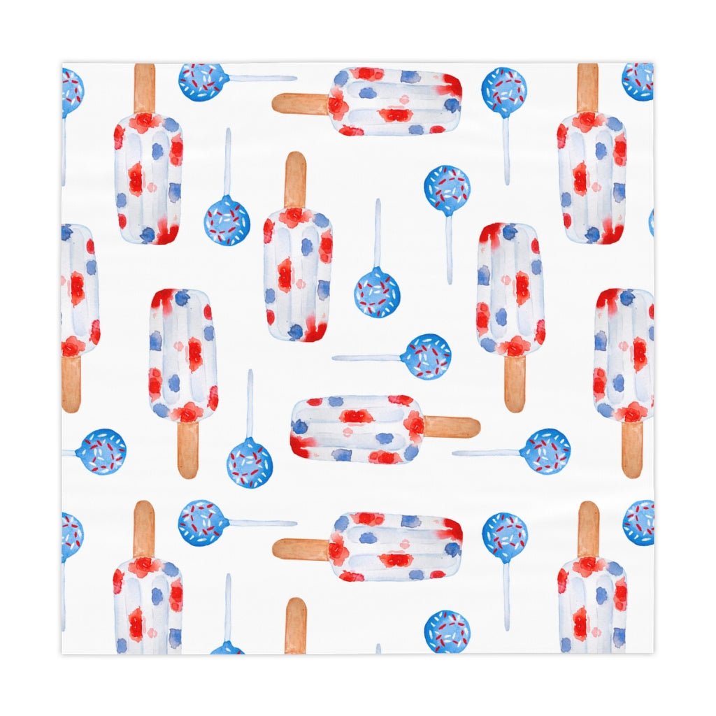 Red and Blue Popsicles Tablecloth - Puffin Lime