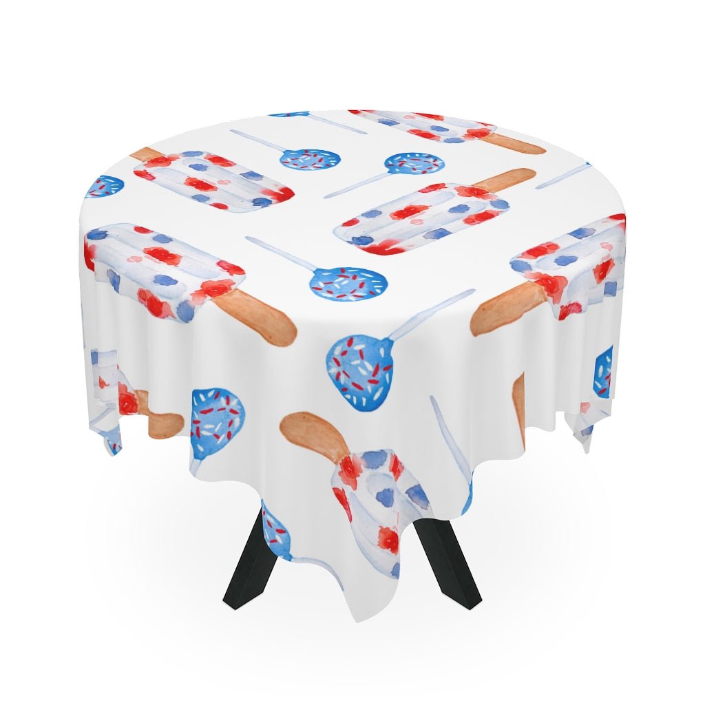 Red and Blue Popsicles Tablecloth - Puffin Lime