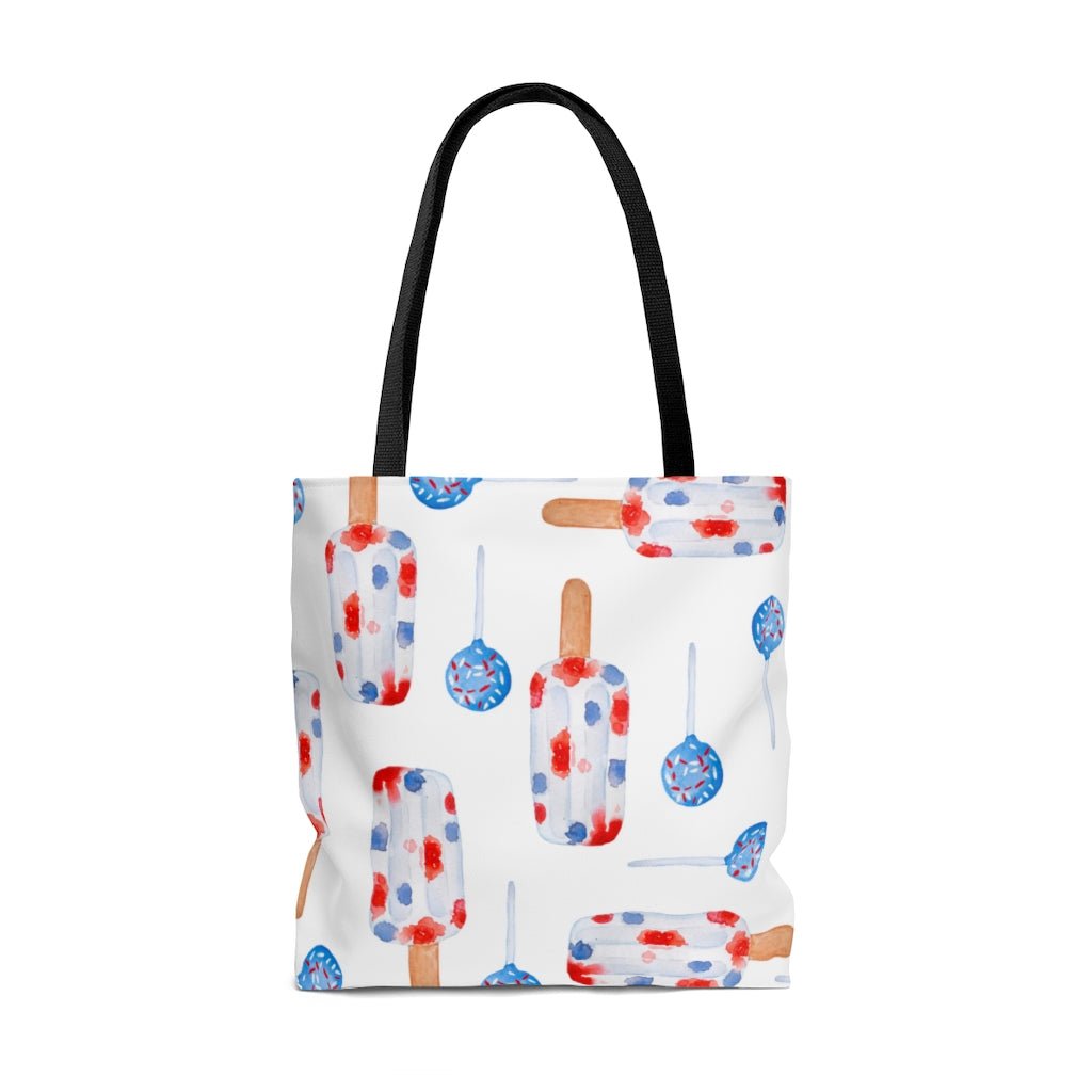 Red and Blue Popsicles Tote Bag - Puffin Lime