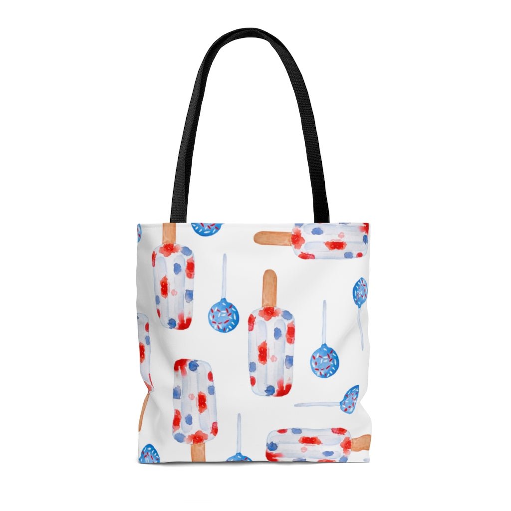 Red and Blue Popsicles Tote Bag - Puffin Lime