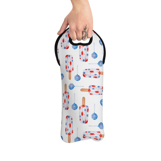 Red and Blue Popsicles Wine Tote Bag - Puffin Lime