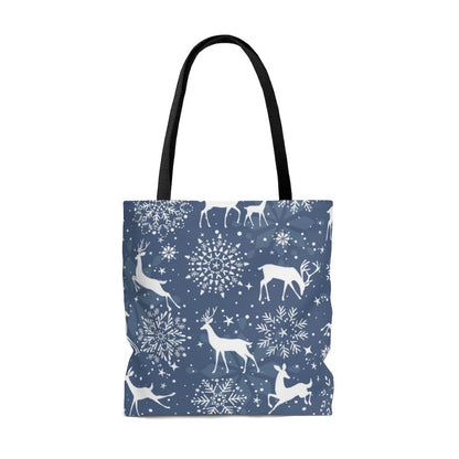 Reindeers and Snowflakes Tote Bag - Puffin Lime