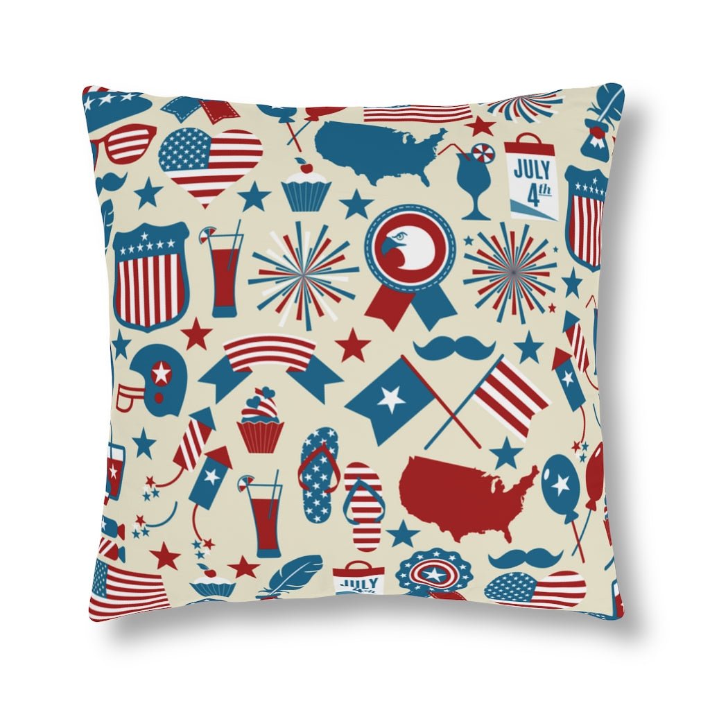 Retro Flags and Balloons Outdoor Pillow - Puffin Lime