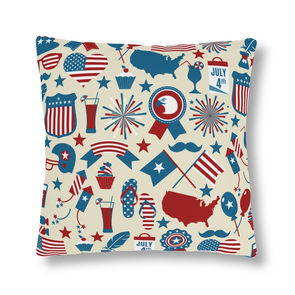 Retro Flags and Balloons Outdoor Pillow - Puffin Lime