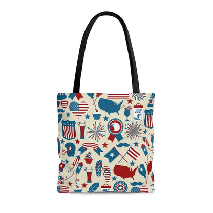 Retro Flags and Balloons Tote Bag - Puffin Lime