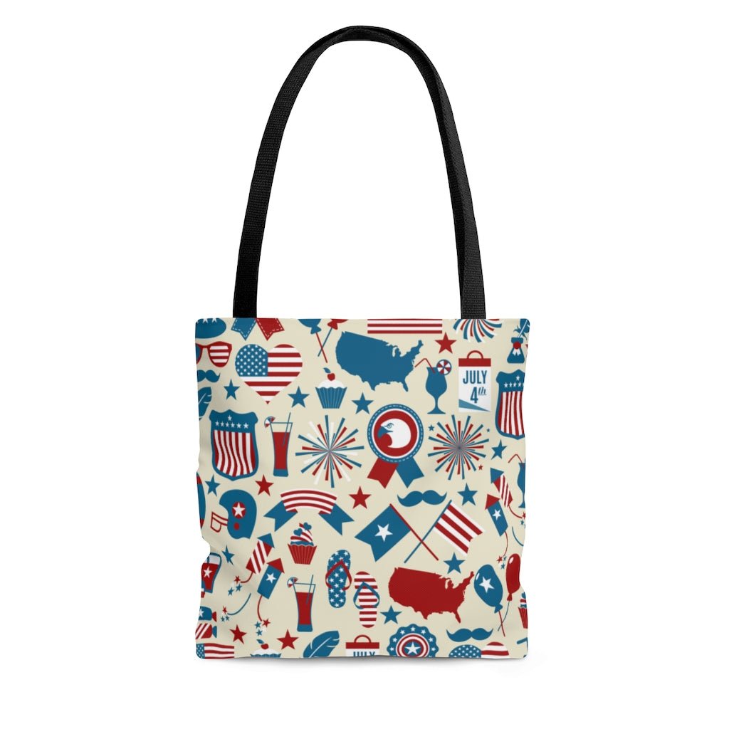 Retro Flags and Balloons Tote Bag - Puffin Lime