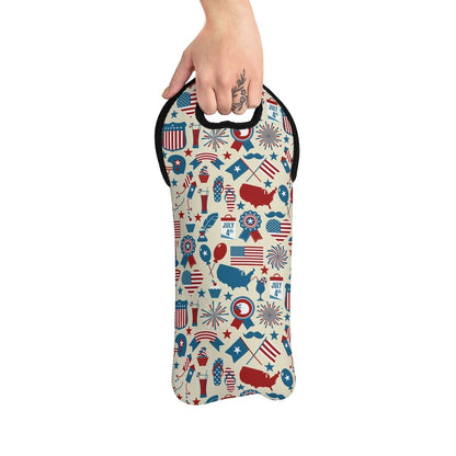 Retro Flags and Balloons Wine Tote Bag - Puffin Lime